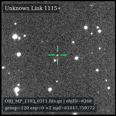 Moving object in successive observations, sequence 3